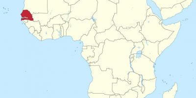 Սենեգալ քարտեզի վրա Աֆրիկայի
