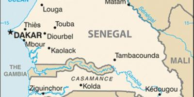 Քարտեզ Սենեգալի եւ շրջակա երկրների